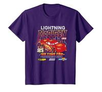 Cars Lightning McQueen No Time For Slow Down T-Shirt, Youth, Purple, 3T