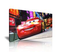 CARS Lightning McQueen Racing Picture Print Poster Canvas Wall Art Best Gift for Home Office Room Decoration (XXL 101.6x50.8cm)