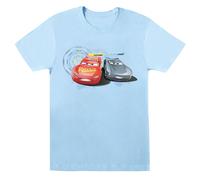 Cars Lightning Vs Storm Cotton Boyfriend T-Shirt Disney Baby Blue S