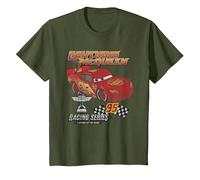 Cars McQueen Racing Series T-Shirt, Youth, Olive Green, Medium
