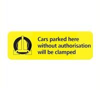 Cars Parked Here Without Authorisation Will Be Clamped Sign For House Premium Durable For Home & Office,Metal Tin Signs For Front Door/Wall/Window, Clear And Easy To Read 4×16 Inch