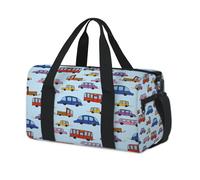 Cars Sports Duffel Bag Color Cartoon Cars Weekend Overnight Bag Tote Holdall Casual Travel Gym Duffel Bags for Kids Girls Boys Women Men
