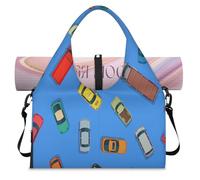 Cars Sports Duffel Bag for Women Men Cartoon Transport Cars Weekend Overnight Bag with Shoe Compartment Shoulder Tote Luggage Bag for Yoga Gym Travel