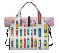 Cars Theme Sports Duffle Bag with Shoe Compartment Weekend Overnight Bags Tote Cabin Luggage Bag for Gym Yoga Travel