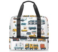 Cars Train Airplane Sports Duffle Bag for Women Men Kirls Boys Girls 21 L Weekend Overnight Bags Wet Seperated Tote Bag for Travel Gym Yoga