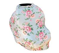 Carseat Canopy - 5-in-1 Breastfeeding Cover, Shopping Cart Cover, Baby Car Seat Cover - Grey Floral
