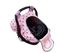 Carseat Cover Girls, Baby car seat Covers for Infant car seat, Baby Carrier Cover Canopy, Window in Door Zipper Open, 2 Layers, Pink dots;…