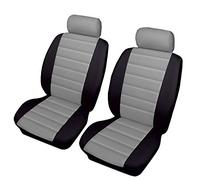 Carseatcover-UK® GREY & BLACK Airbag Safe Padded LEATHER LOOK Car Van Seat Covers FRONT PAIR