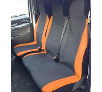 Carseatcover-UK® Heavy Duty ORANGE Racing Fabric Van Seat Covers - Fits Most Vans - Single & Double