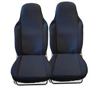 Carseatcover-UK Luxury Universal Car Seat Covers Front Pair, Car Seat Protector, Black with Black Trim, Heavy Duty Fabric