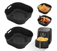 Carseatty Air Fryer Silicone Mould for Philips Airfryer 5000 Series XXL & XL, 2 Pieces, Black, Rectangular, Silicone