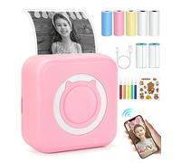 Carseatty Mini Sticker Printer, Wireless Bluetooth Pocket Inkless Thermal Printer, 2.3" Inkless Photo Printer for Printing Logo, Notes, Journal, List, Memo (Including 7 Rolls Printing Paper)