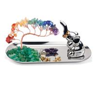Carselage Elephant Ring Holder for Jewelry, Elephant Gifts for Women, Chakra Crystal Tree Ring Dish Earrings Box Organizer Trinket Tray, Living Room Bathroom Home Decoration, Mothers Day Mom Gifts
