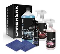 CARSHARK Car Paint Protection Kit, Gift Box, Ceramic Shampoo 1L, Ceramic Coating Spray 500ml, Bubblegum Quick Detailer 500ml, Hydrophobic Rainguard 250ml, 2 x Microfibre Cloths