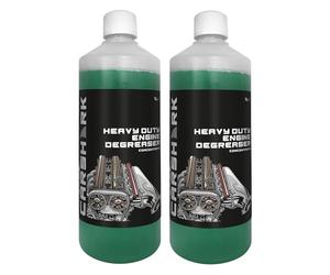 CARSHARK Engine Degreaser 2 x 1 Litre Concentrate, Heavy Duty Formula, Use on All Engines