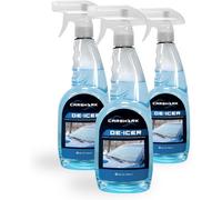 CARSHARK Fast Acting De-icer 3 x 750ml for Car Windows, Door Locks, Latches, Headlights