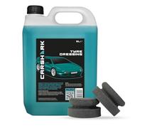 CARSHARK Tyre Dressing 5 Litre with 2 x Applicator pads (Black), Deep Shine, UV Protection