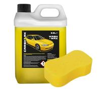 CARSHARK Wash and Wax Car Shampoo 2.5 Litres with Jumbo Sponge, Cleans Dirt and Grime, Leaves Protective Shine