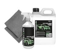 Carshark Waterless Wash and Wax 1L + 2.5L, with 2 x Microfibre Cloths, Contains Carnauba Wax