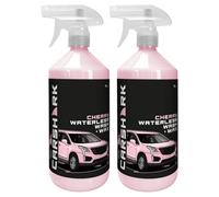 CARSHARK Waterless Wash & Wax 2 x 1 Litre with Carnauba Wax, Cherry Blossom, Pink
