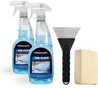 Carshark Winter Car Kit - 2X Fast Acting Deicer, 1X Ice Scraper, 1X Demister Pad