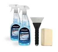 CARSHARK Winter Car Kit Fast Acting Deicer 2 x 750 ml, Ice Scraper x 1, Chamois Demister Pad x 1