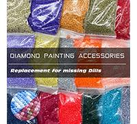 Carsilers 842 Diamond Painting Round Beads,Diamonds Painting Accessories Replacement for Missing Drills,Diamond Beads Replacement Drills Gems Stones,About 3500pcs