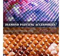 Carsilers Round Diamond Bead,Diamond Painting Accessories Replacement for Missing Drills,Diamond Painting Supplies Gems Stones,Round Diamond Drill 3840,About 3500pcs