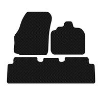 Carsio Car Mats 3pc Set For Renault Scenic 2004-2009 Tailored Fit Rubber Floor Mat Complete Accessory Black Custom Fitted - Anti-Slip Backing, Heavy Duty & Waterproof