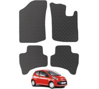 Carsio Car Mats 4pc Set For Citroen C1 2005-2015 Tailored Fit Rubber Floor Mat Complete Accessory Black Custom Fitted - Anti-Slip Backing, Heavy Duty & Waterproof