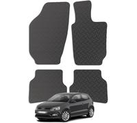 Carsio Car Mats 4pc Set For Volkswagen Polo 6R 2009-2016 Tailored Fit Rubber Floor Mat Complete Accessory Black Custom Fitted - Anti-Slip Backing, Heavy Duty & Waterproof