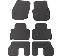 Carsio Car Mats 6pc Set For Ford S-Max 7 Seater 2006 to 2010Tailored Fit Rubber Floor Mat Complete Accessory Black Custom Fitted - Anti-Slip Backing, Heavy Duty & Waterproof
