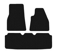 Carsio Car Mats For Tesla Model S 3mm 3pc Set Tailored Fit Rubber Floor Mat Complete Accessory Black Custom Fitted - Anti-Slip Backing, Heavy Duty & Waterproof