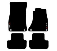 Carsio Carpet Car Mats For A5 Sportback 2009 to 2017 with Sport logo Tailored Fit Floor Mat Complete Accessory Custom Fitted - All Weather, Anti-Slip Backing & Black Trim