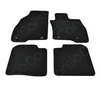 Carsio Carpet Car Mats For Alfa Romeo Mito 2008 Onwards 4 Piece Set with 4 Round Clips Tailored Fit Floor Mat Complete Accessory Black Custom Fitted - All Weather, Anti-Slip Backing & Black Trim