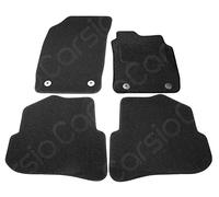 Carsio Carpet Car Mats For Audi A1 2010 to 2018 4 Piece Set with 4 Clips Tailored Fit Floor Mat Complete Accessory Black Custom Fitted - All Weather, Anti-Slip Backing & Black Trim