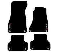 Carsio Carpet Car Mats For Audi A4 2016+ Onwards with Sport logo Tailored Fit Floor Mat Complete Accessory Custom Fitted - All Weather, Anti-Slip Backing & Black Trim