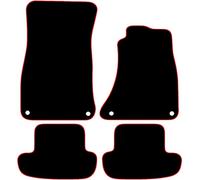 Carsio Carpet Car Mats For Audi A5 2dr Coupe 2007 to 2016 4 Piece Set Tailored Fit Floor Mat Complete Accessory Black Custom Fitted - All Weather, Anti-Slip Backing & Red Trim