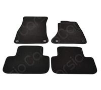Carsio Carpet Car Mats For Audi A5 SportBack 2007 Onwards 4 Piece Set with 2 Clips Tailored Fit Floor Mat Complete Accessory Black Custom Fitted - All Weather, Anti-Slip Backing & Black Trim
