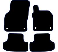 Carsio Carpet Car Mats For Audi Q2 2016+ Onwards 4 Piece Set Tailored Fit Floor Mat Complete Accessory Black Custom Fitted - All Weather, Anti-Slip Backing & Blue Trim