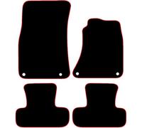 Carsio Carpet Car Mats For Audi Q5 (8R) 2008 to 2017 4 Piece Set Tailored Fit Floor Mat Complete Accessory Black Custom Fitted - All Weather, Anti-Slip Backing & Red Trim