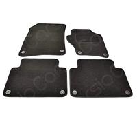 Carsio Carpet Car Mats For Audi Q7 2006 2015 4 Piece Set with 8 Clips Tailored Fit Floor Mat Complete Accessory Black Custom Fitted - All Weather, Anti-Slip Backing & Black Trim