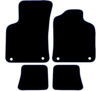 Carsio Carpet Car Mats For Audi TT 1999 2006 4 Piece Set with 4 Clips Tailored Fit Floor Mat Complete Accessory Black Custom Fitted - All Weather, Anti-Slip Backing & Blue Trim