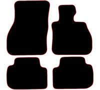 Carsio Carpet Car Mats For BMW 1 Series 2019 Onwards F40 4pc Set Tailored Fit Floor Mat Set Complete Accessory Black Custom Fitted - All Weather, Anti-Slip Backing & Red Trim