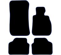 Carsio Carpet Car Mats For BMW 3 Series E90 E91 4 Piece Set Tailored Fit Floor Mat Complete Accessory Black Custom Fitted - All Weather, Anti-Slip Backing & Blue Trim