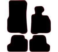Carsio Carpet Car Mats For BMW 4 Series Coupe F32 4 Piece Set Tailored Fit Floor Mat Complete Accessory Black Custom Fitted - All Weather, Anti-Slip Backing & Red Trim