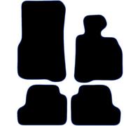 Carsio Carpet Car Mats For BMW 4 Series Coupe F32 4 Piece Set Tailored Fit Floor Mat Complete Accessory Black Custom Fitted - All Weather, Anti-Slip Backing & Blue Trim