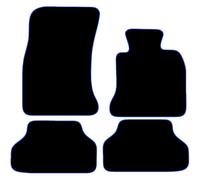 Carsio Carpet Car Mats For BMW E60 5 Series 4 Piece Set Tailored Fit Floor Mat Complete Accessory Black Custom Fitted - All Weather, Anti-Slip Backing & Blue Trim