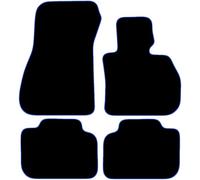 Carsio Carpet Car Mats For BMW X2 2017+ Onwards 4 Piece Set Tailored Fit Floor Mat Complete Accessory Black Custom Fitted - All Weather, Anti-Slip Backing & Blue Trim