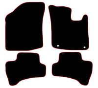 Carsio Carpet Car Mats For Citroen C1 2012 to 2014 2 Clip Version 4 Piece Set Tailored Fit Floor Mat Complete Accessory Black Custom Fitted - All Weather, Anti-Slip Backing & Red Trim